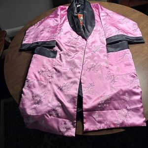 ROSE Just For You Thai Silk Kimono Reversible Robe Size XL No Belt